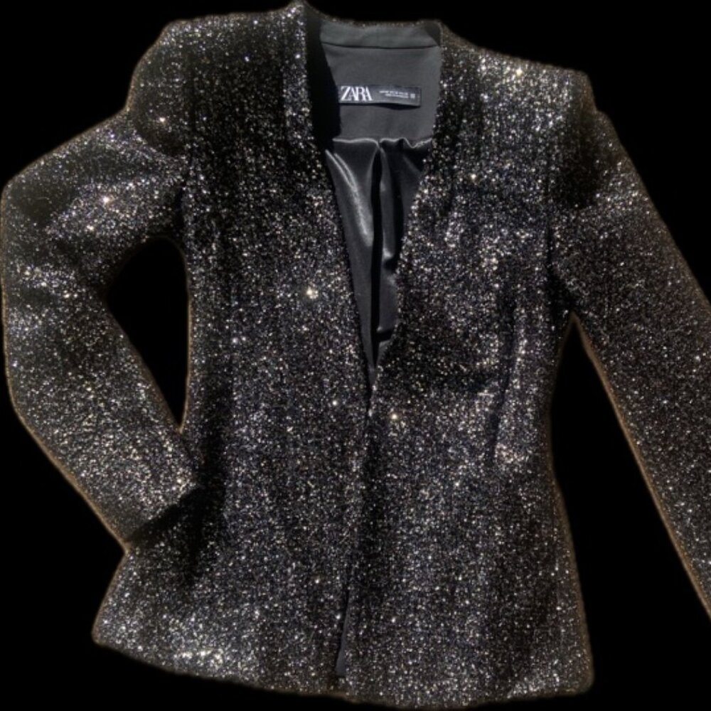 Zara Holiday sparkle sequins blazer - XS